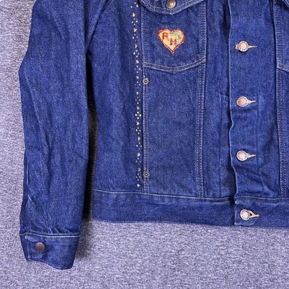 VTG Rustler Denim Jacket Mens Med Womens Custom Rachel Hand Painted Unicorn READ - Picture 16 of 16